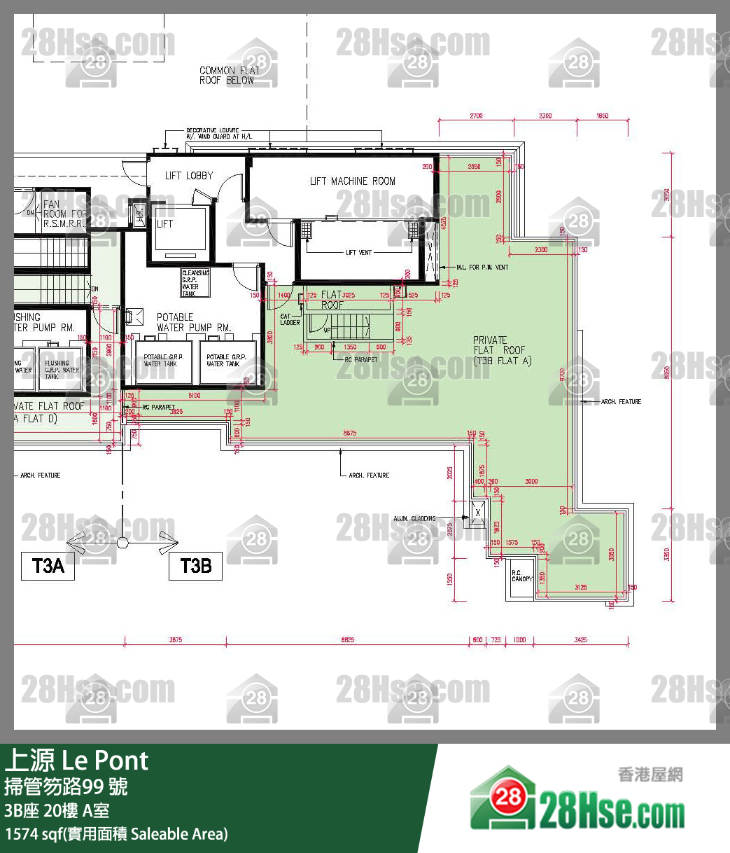 上源 大廈 3B座 20樓 A室 平面圖