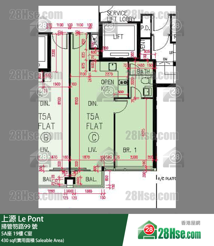 上源 大廈 5A座 19樓 C室 平面圖
