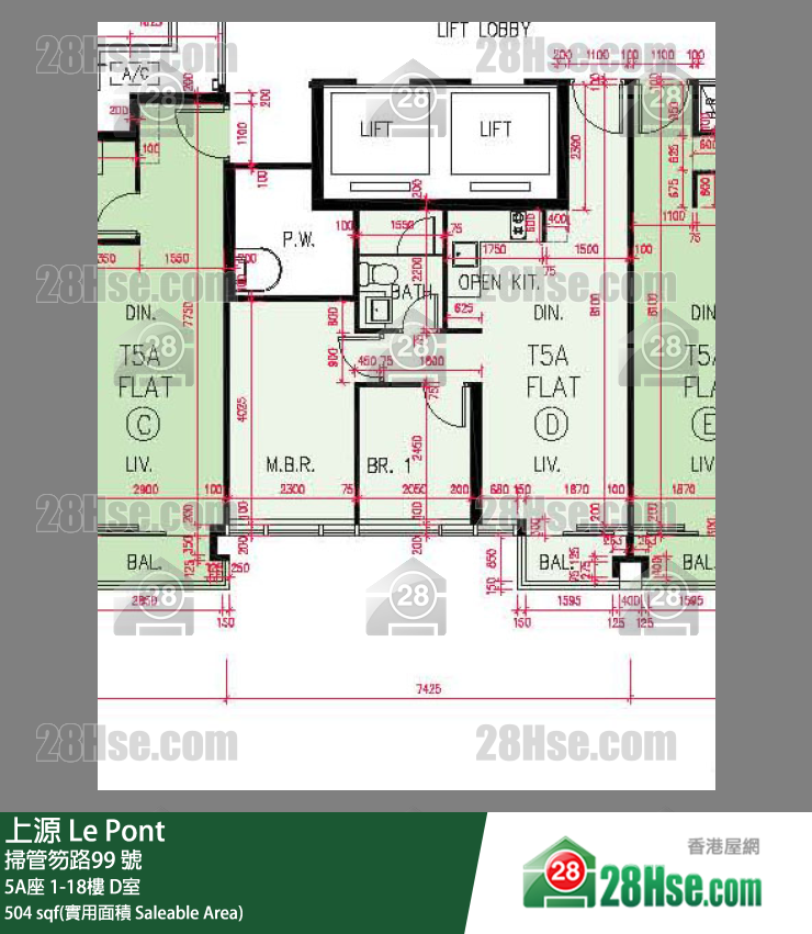 上源 大廈 5A座 3樓 D室 平面圖