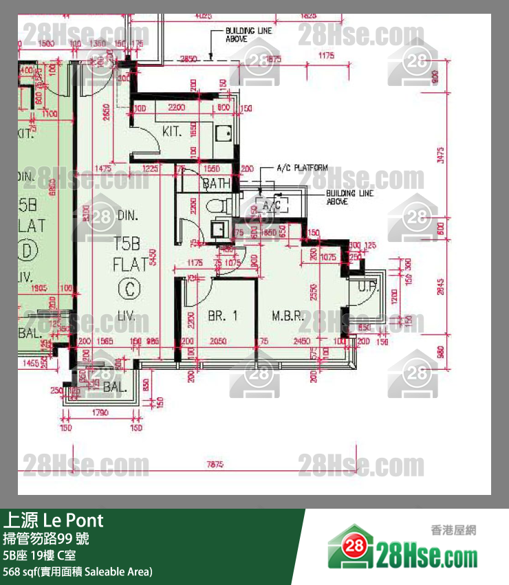 上源 大廈 5B座 19樓 C室 平面圖