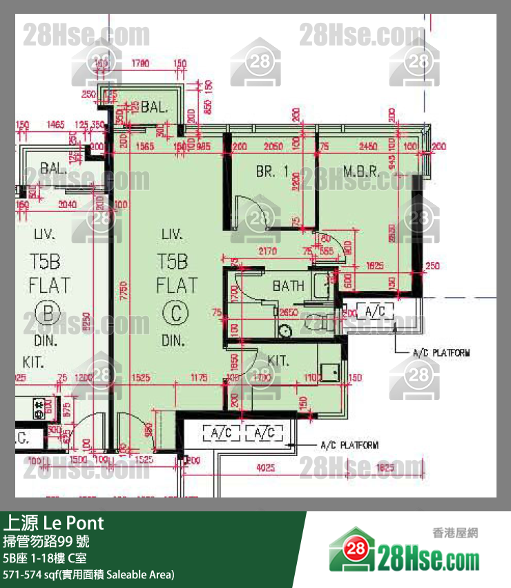 上源 单位平面图(由 28Hse 提供)