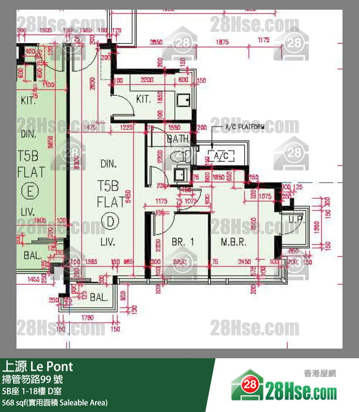 上源 單位平面圖(由 28Hse 提供)