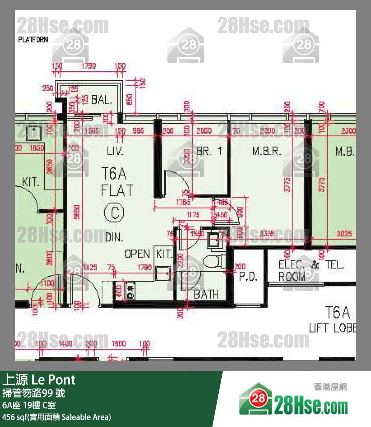 上源 大廈 6A座 19樓 C室 平面圖