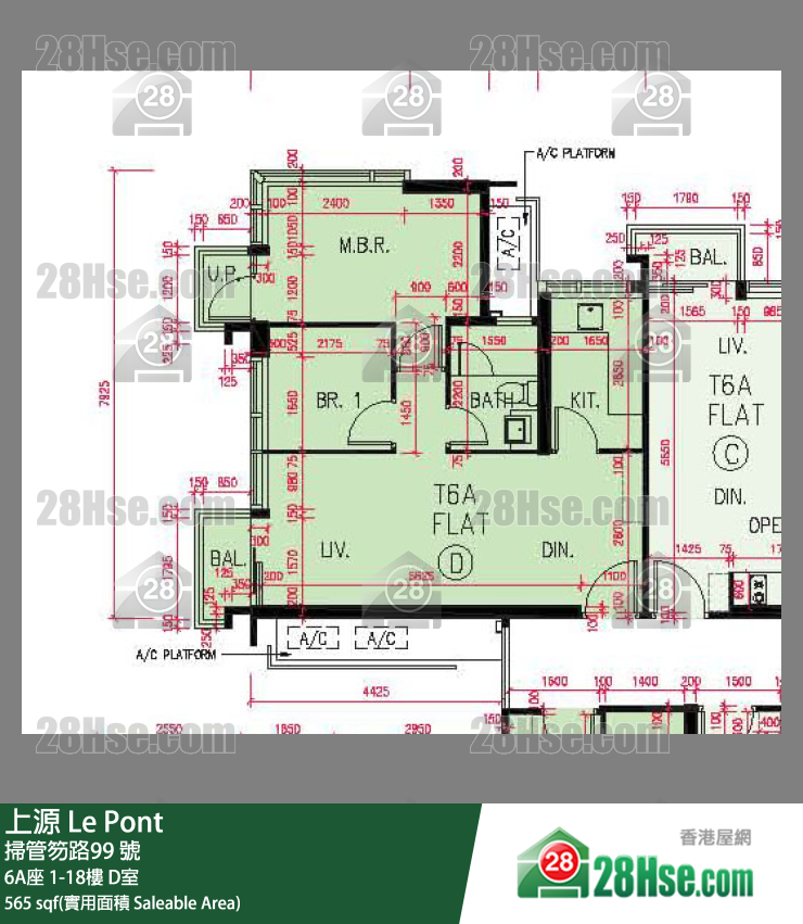 上源 大廈 6A座 1樓 D室 平面圖