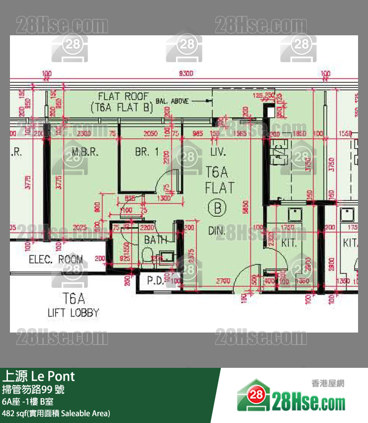 上源 大廈 6A座 UG樓 B室 平面圖