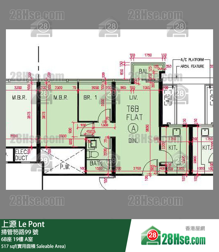 上源 大廈 6B座 19樓 A室 平面圖