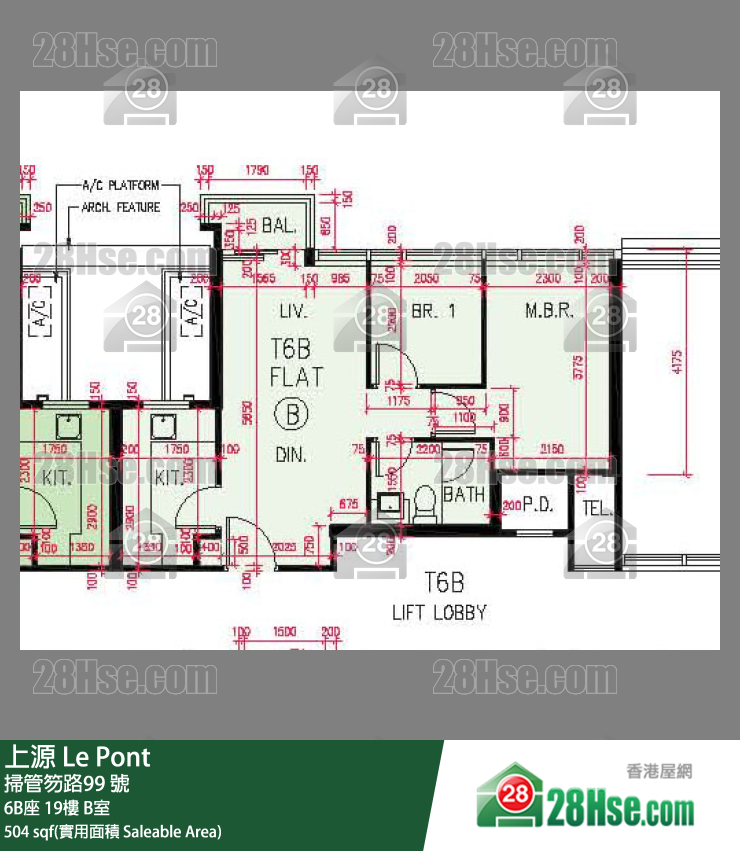 上源 大廈 6B座 19樓 B室 平面圖
