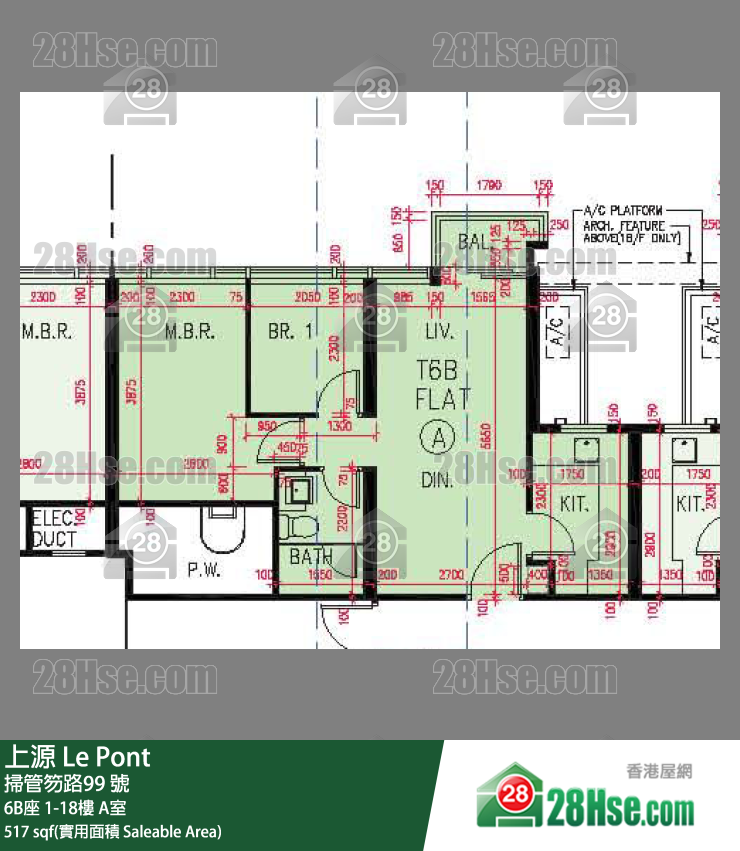 上源 大廈 6B座 17樓 A室 平面圖