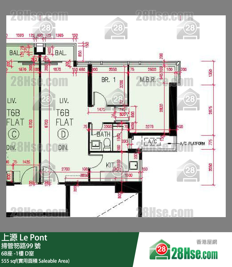 上源 大廈 6B座 UG樓 D室 平面圖