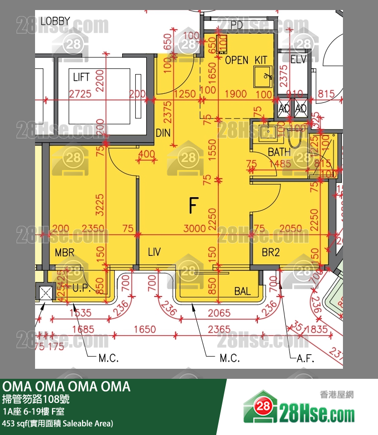 OMA OMA 1A座 19樓 F室 平面圖