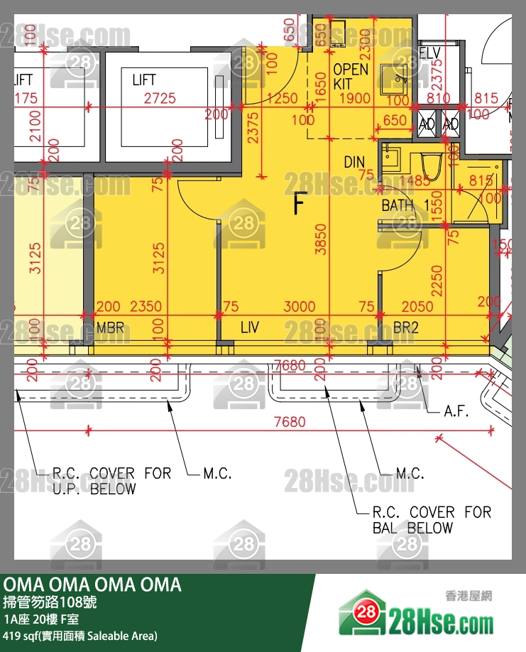 OMA OMA 1A座 20楼 F室 平面图