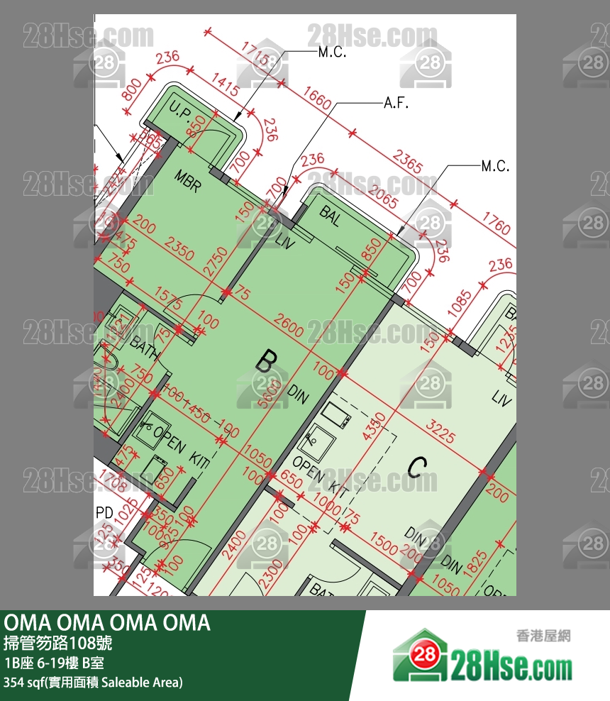 OMA OMA 1B座 18樓 B室 平面圖