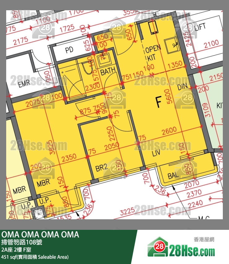 OMA OMA 2A座 2楼 F室 平面图