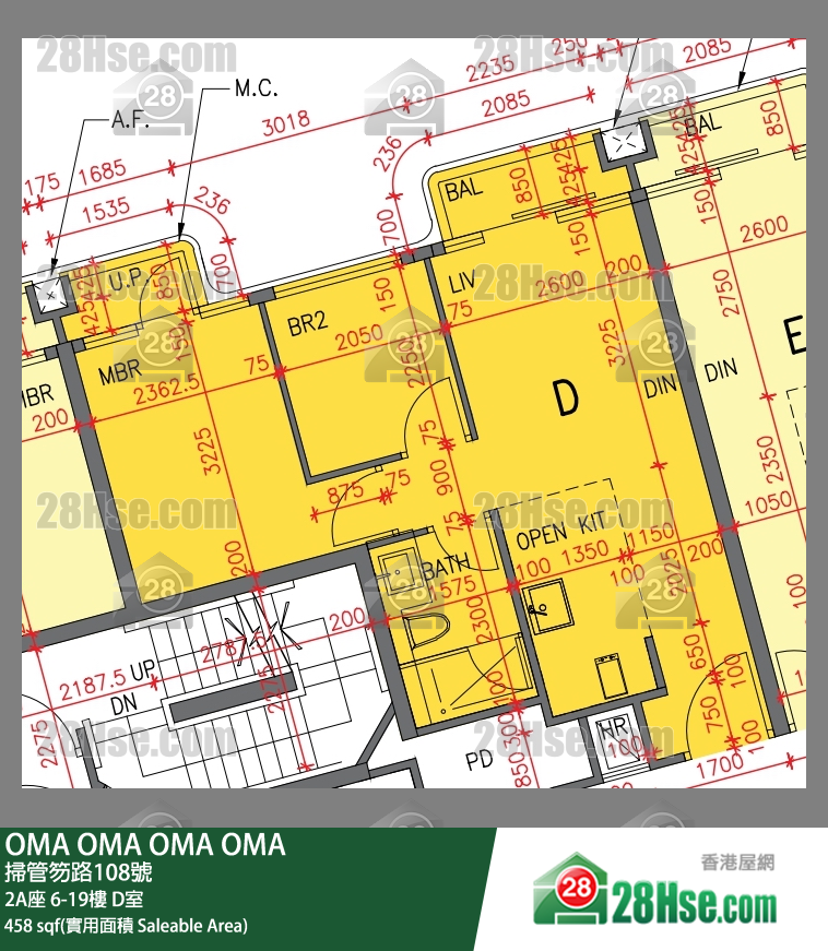 OMA OMA 2A座 8樓 D室 平面圖