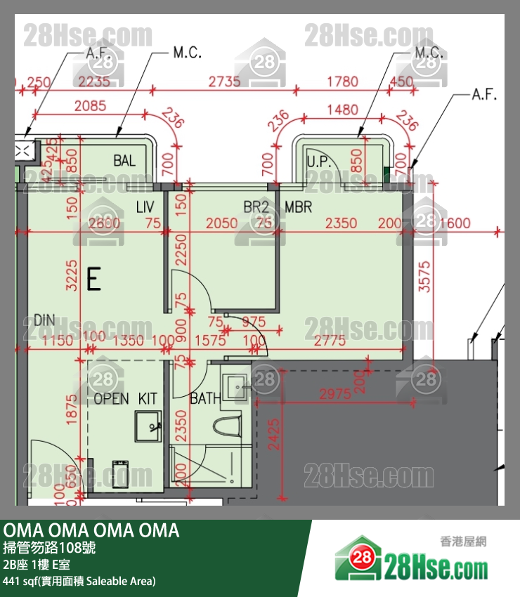 OMA OMA 2B座 1楼 E室 平面图