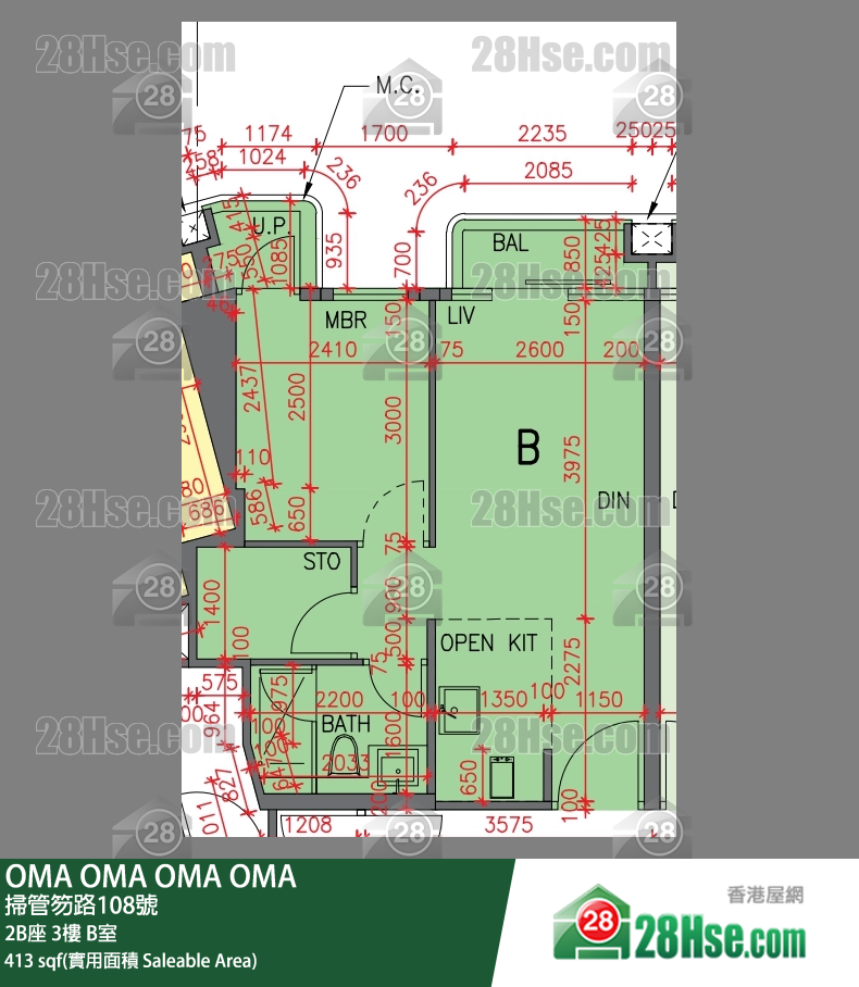 OMA OMA 2B座 3楼 B室 平面图