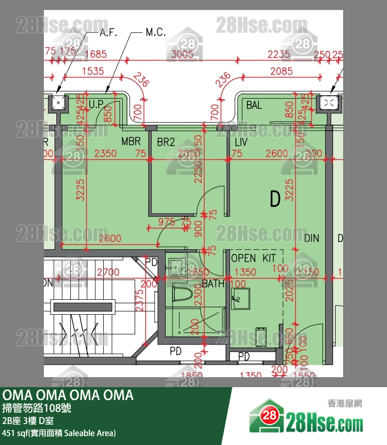 OMA OMA 2B座 3楼 D室 平面图