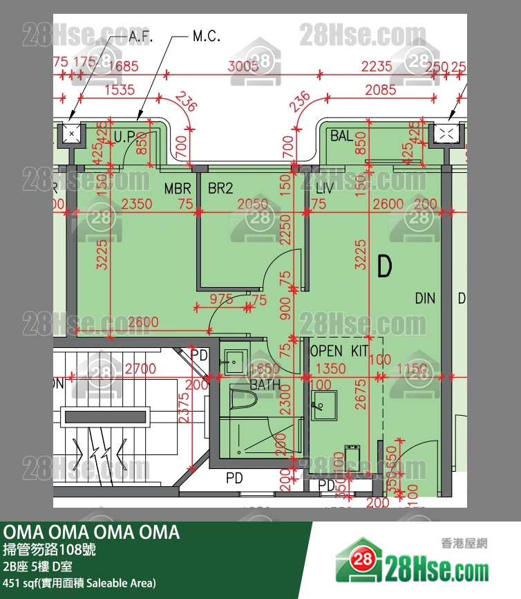OMA OMA 2B座 5楼 D室 平面图