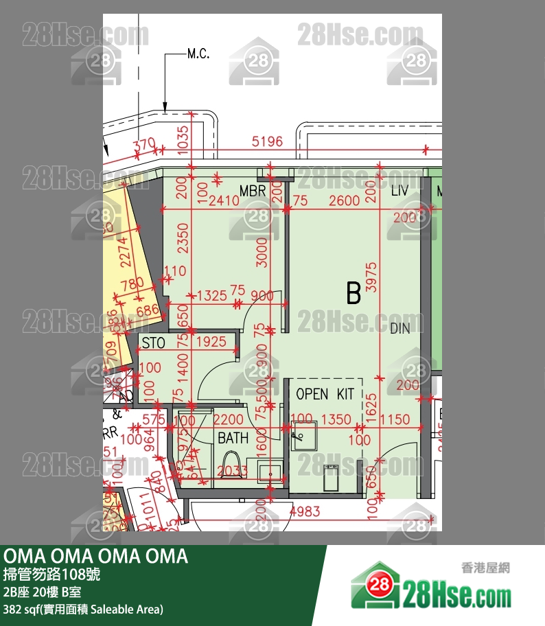 OMA OMA 2B座 20楼 B室 平面图