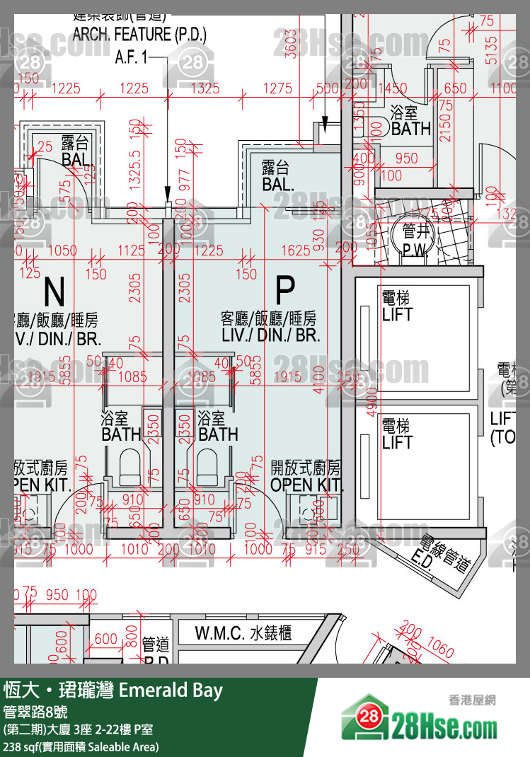 缇岸 (第二期)大厦 3座 6楼 P室 平面图