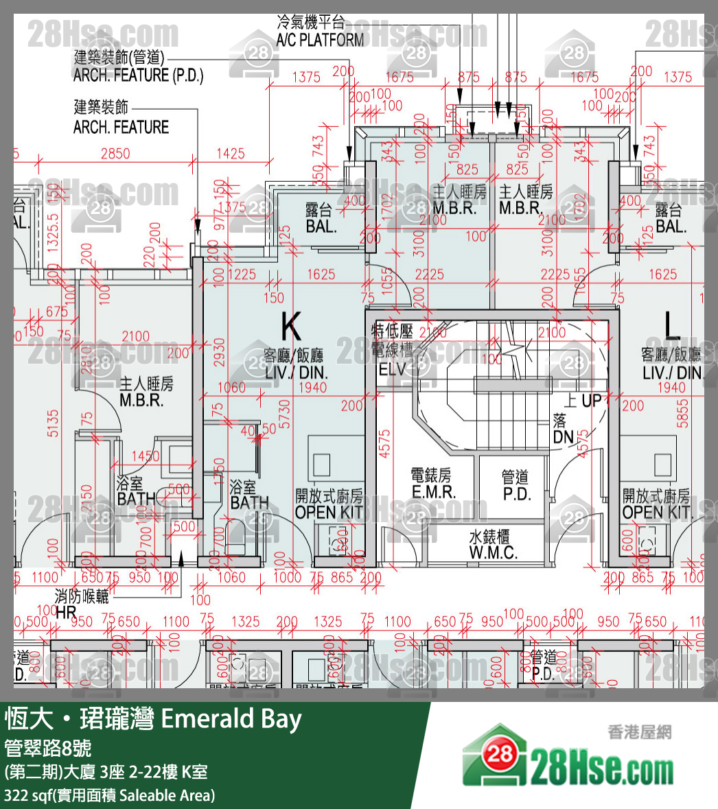 缇岸 (第二期)大厦 3座 17楼 K室 平面图