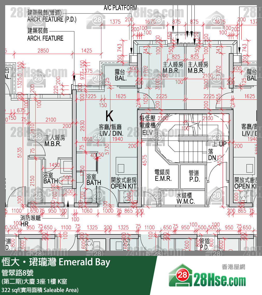 缇岸 (第二期)大厦 3座 1楼 K室 平面图