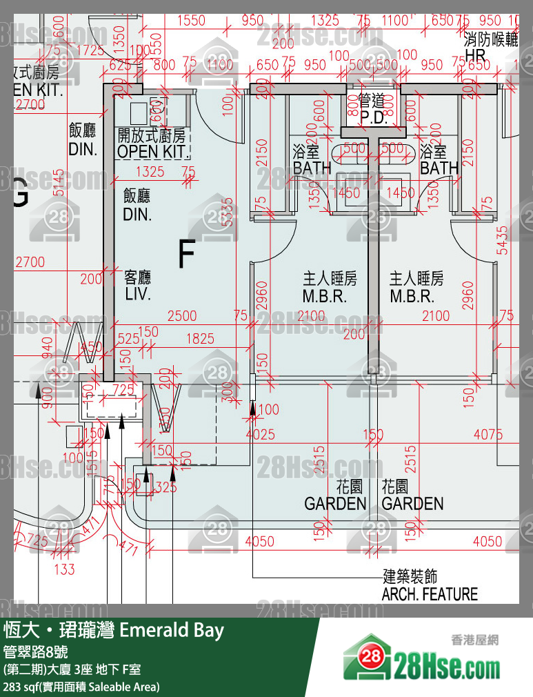 缇岸 (第二期)大厦 3座 F室 平面图