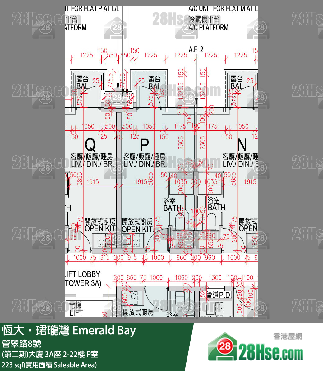 缇岸 (第二期)大厦 3A座 12楼 P室 平面图