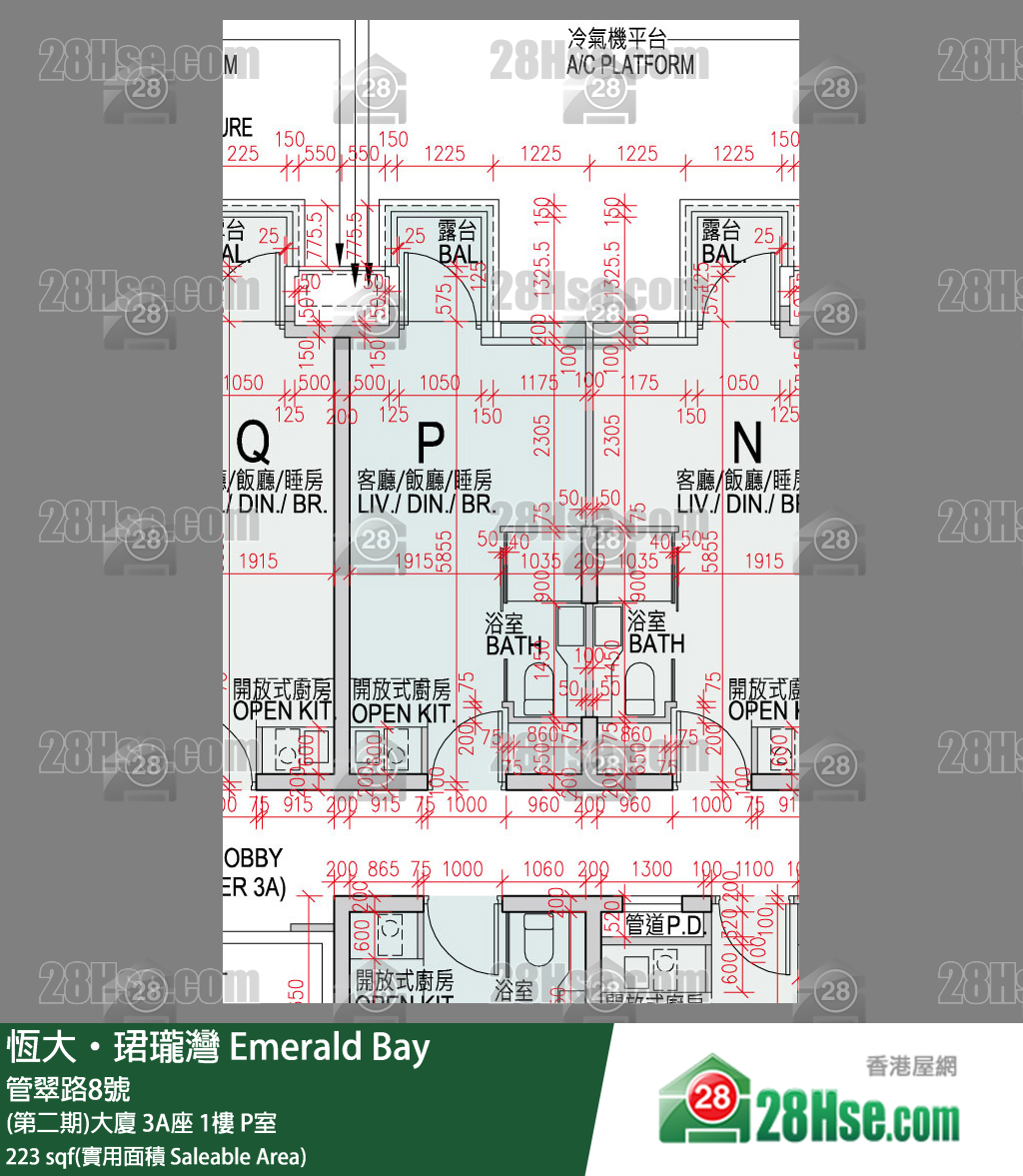 缇岸 (第二期)大厦 3A座 1楼 P室 平面图