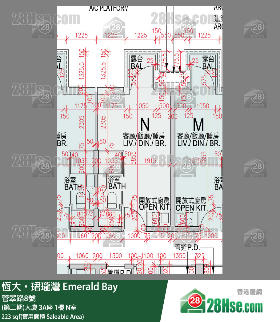 缇岸 (第二期)大厦 3A座 1楼 N室 平面图