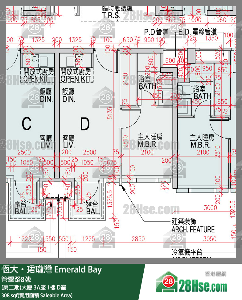 缇岸 (第二期)大厦 3A座 1楼 D室 平面图
