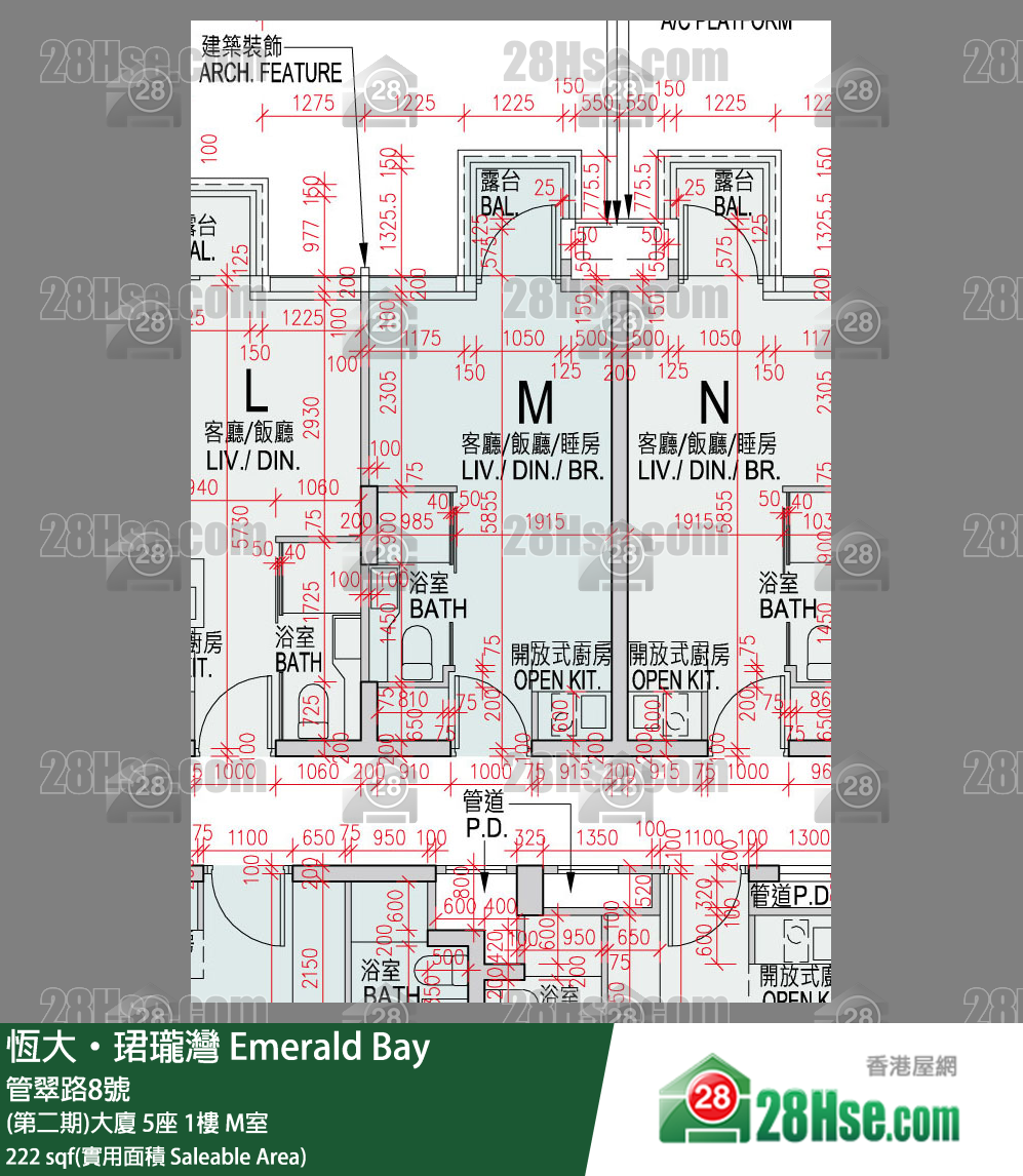 缇岸 (第二期)大厦 5座 1楼 M室 平面图
