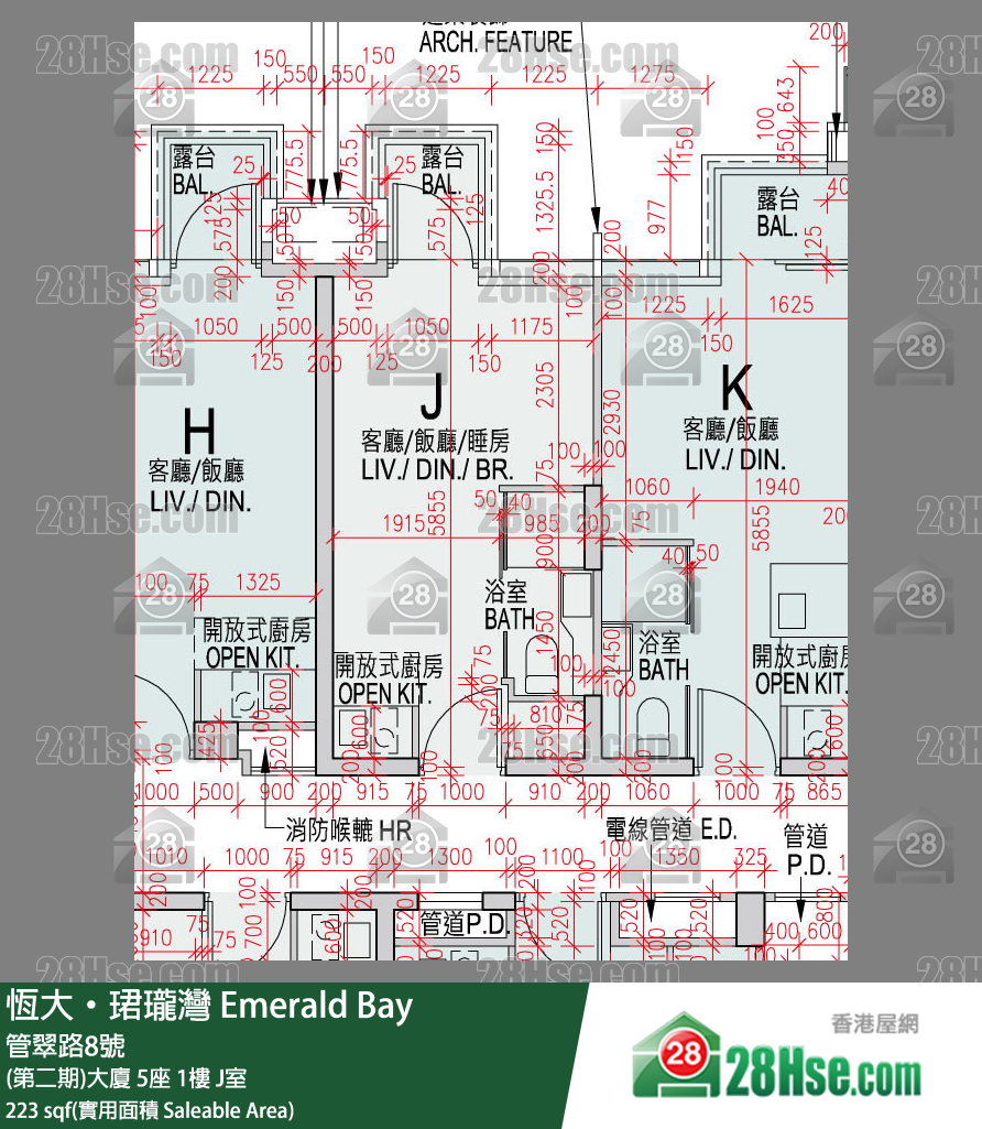 缇岸 (第二期)大厦 5座 1楼 J室 平面图