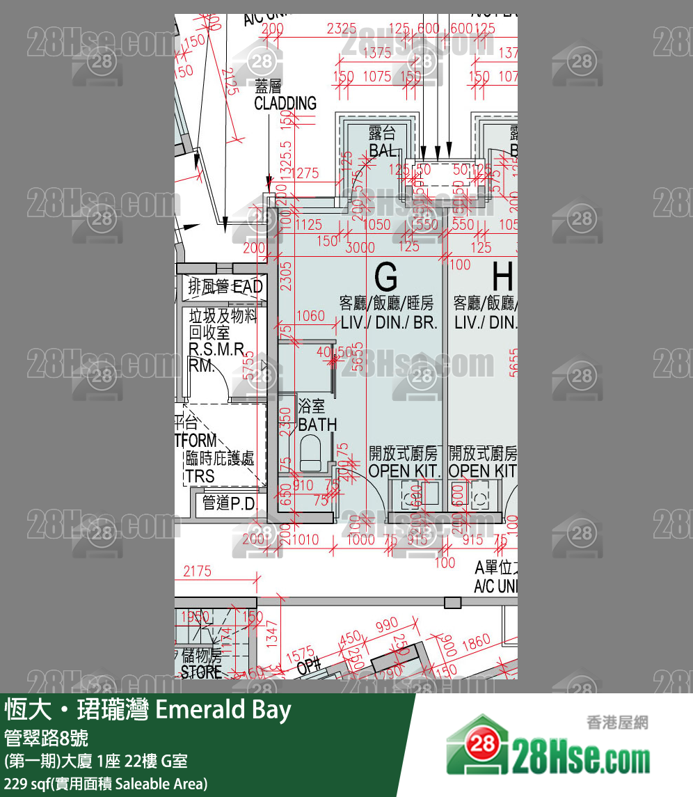缇岸 (第一期)大厦 1座 22楼 G室 平面图