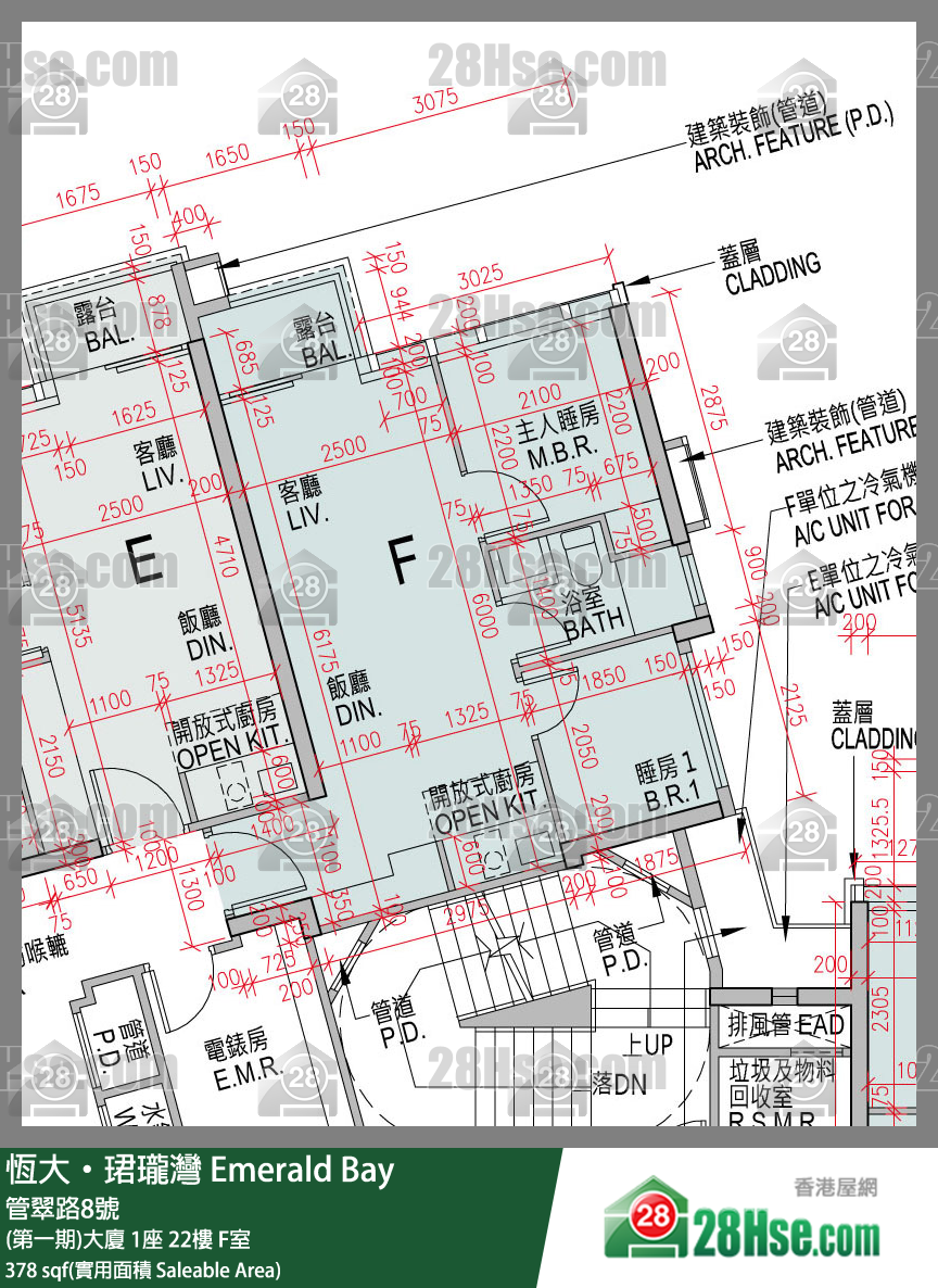 缇岸 (第一期)大厦 1座 22楼 F室 平面图