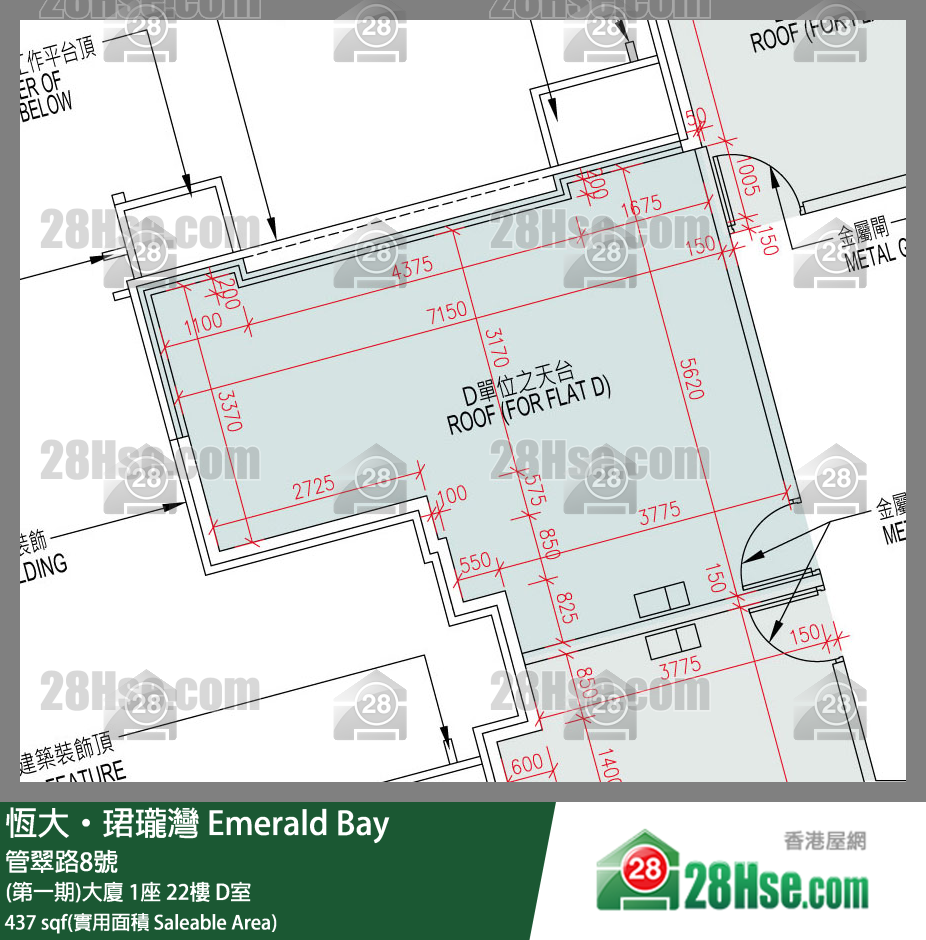 缇岸 (第一期)大厦1座22楼 D室 平面图