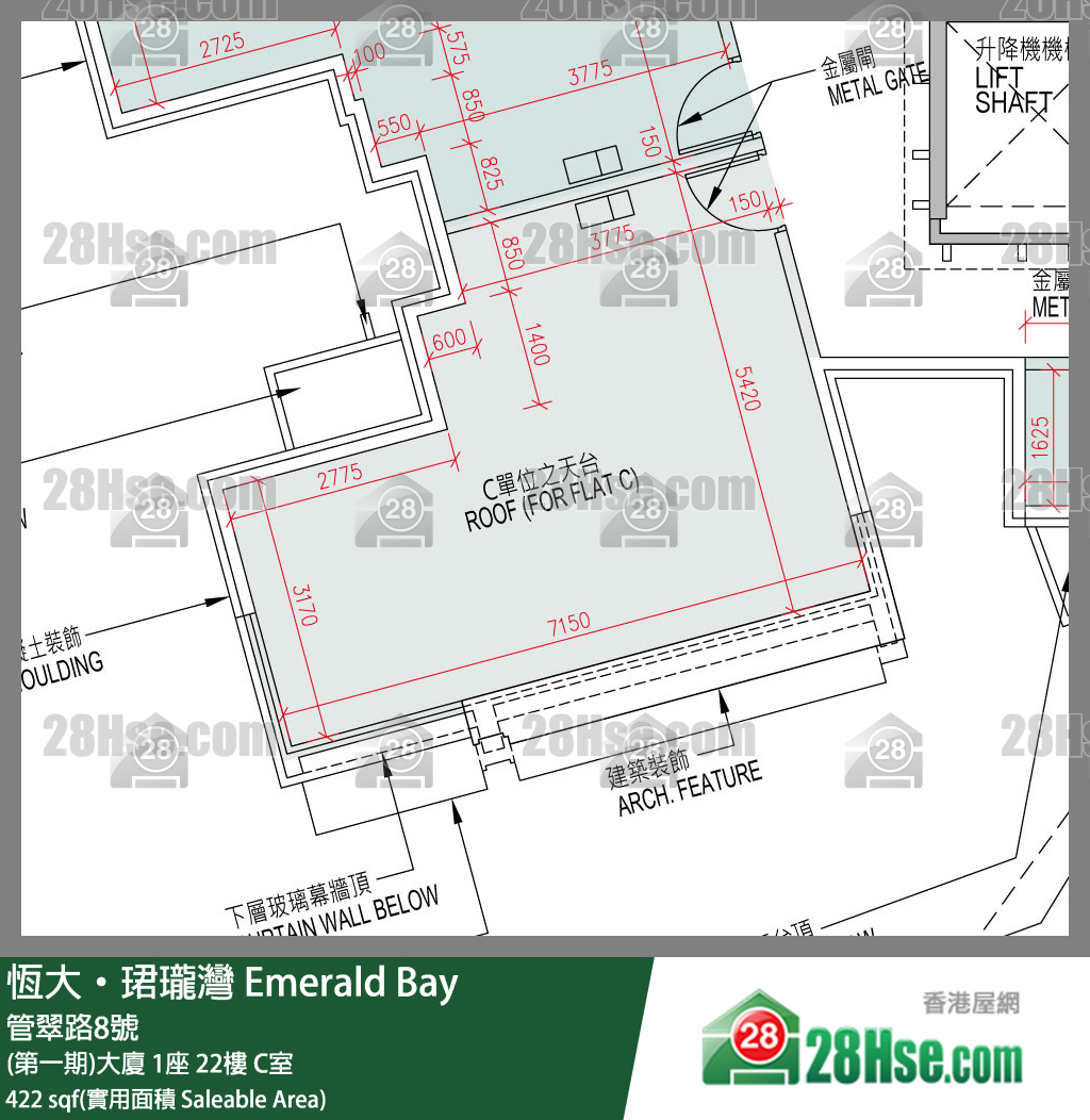 缇岸 (第一期)大厦1座22楼 C室 平面图