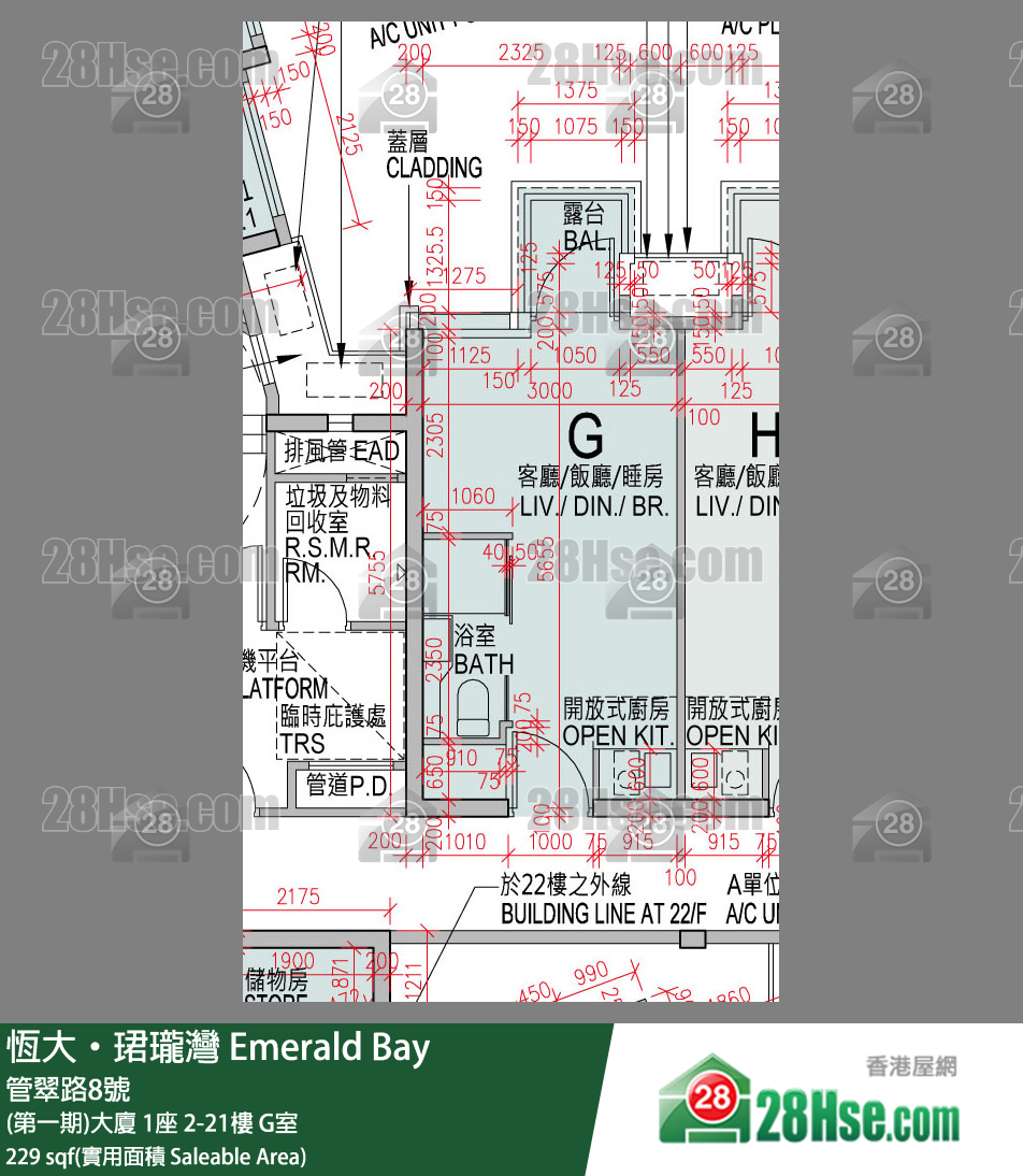 缇岸 (第一期)大厦 1座 11楼 G室 平面图