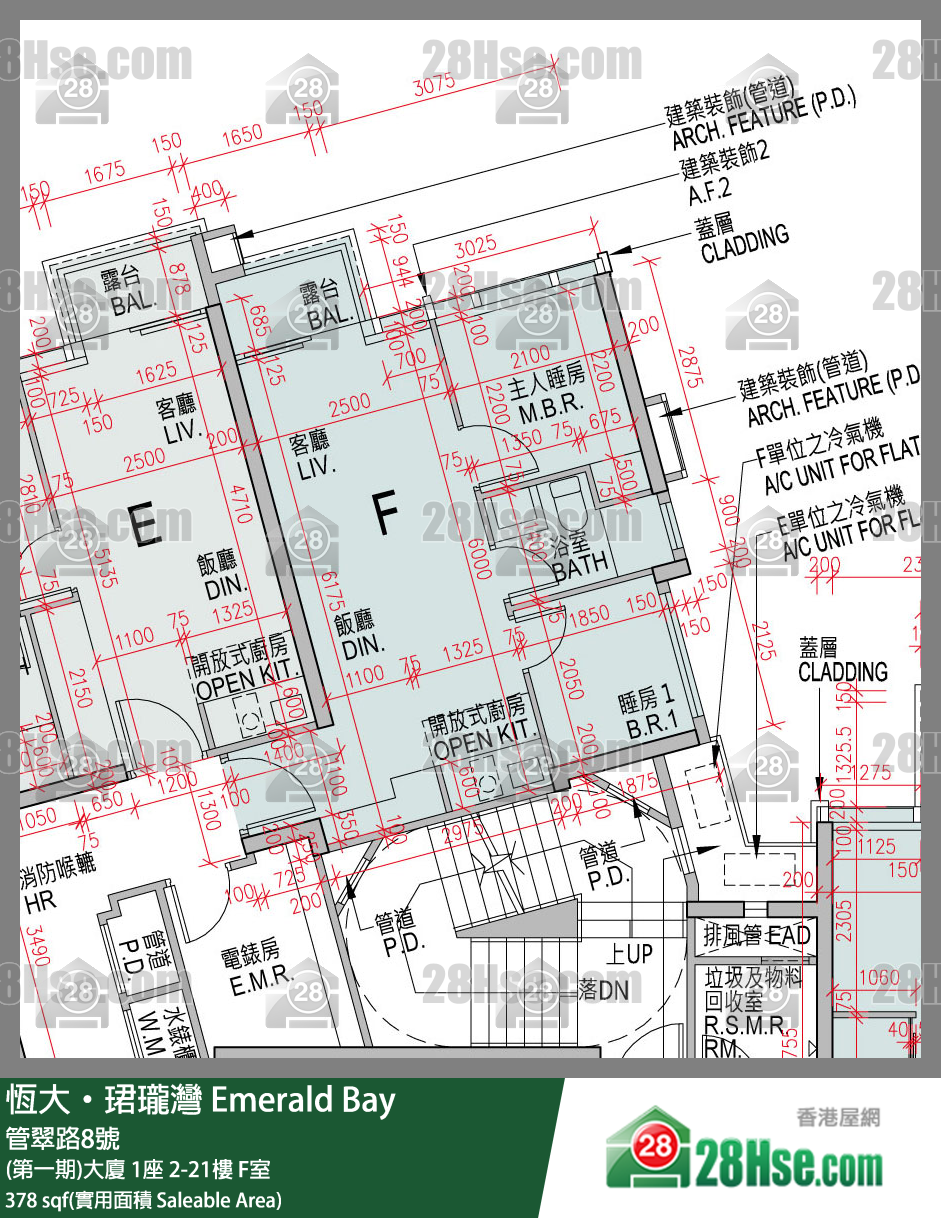 缇岸 (第一期)大厦 1座 18楼 F室 平面图