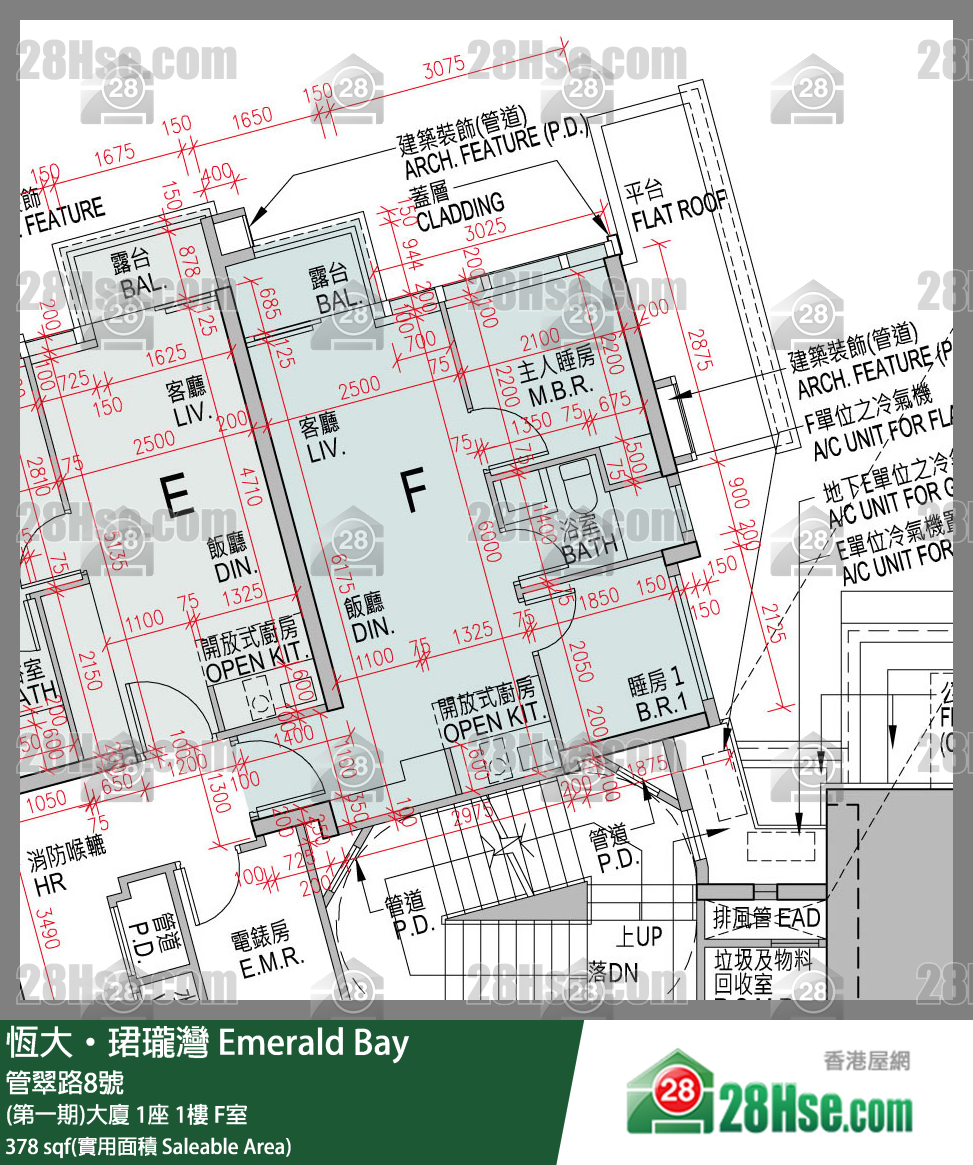 缇岸 (第一期)大厦 1座 1楼 F室 平面图