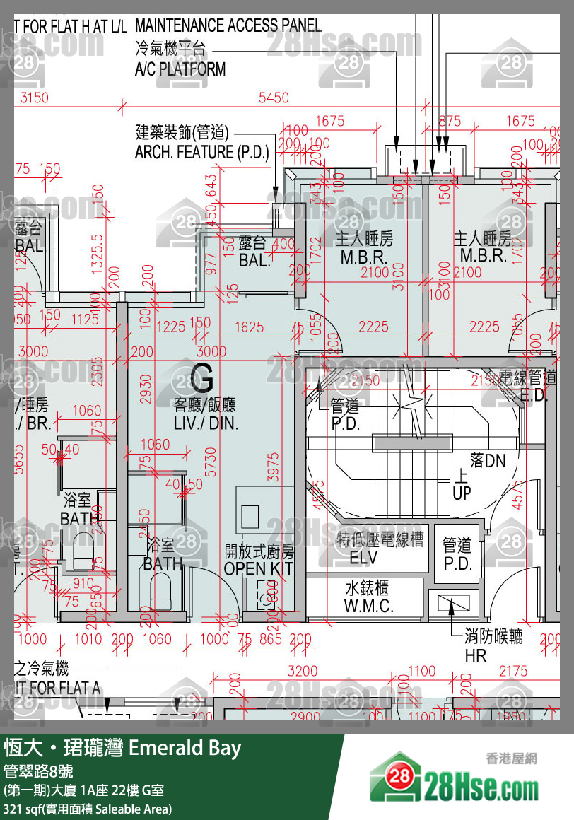 缇岸 (第一期)大厦 1A座 22楼 G室 平面图