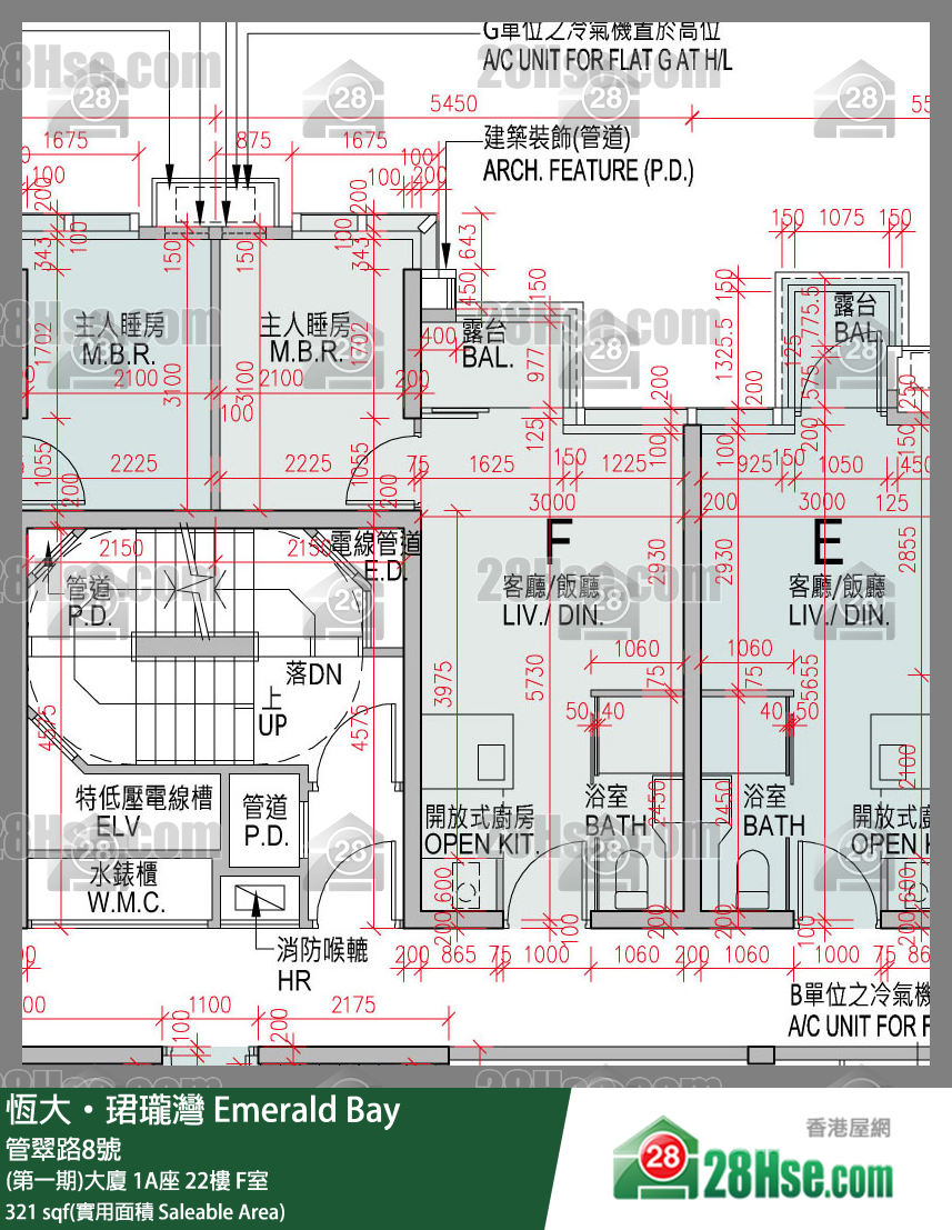 缇岸 (第一期)大厦 1A座 22楼 F室 平面图