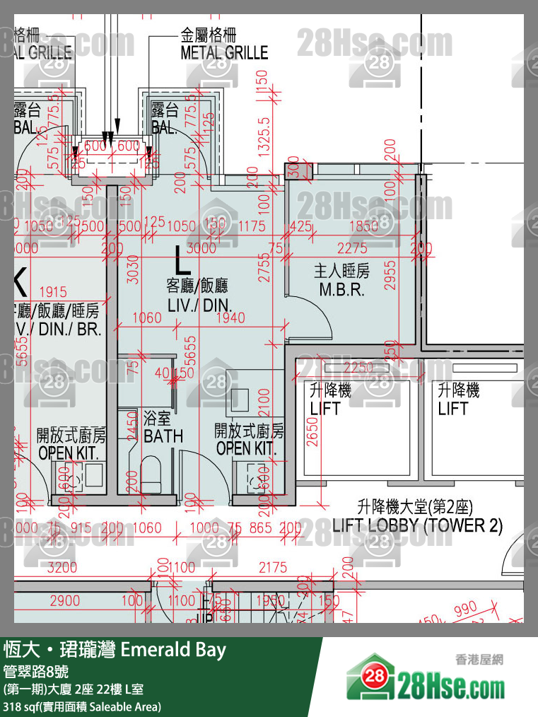 缇岸 (第一期)大厦 2座 22楼 L室 平面图