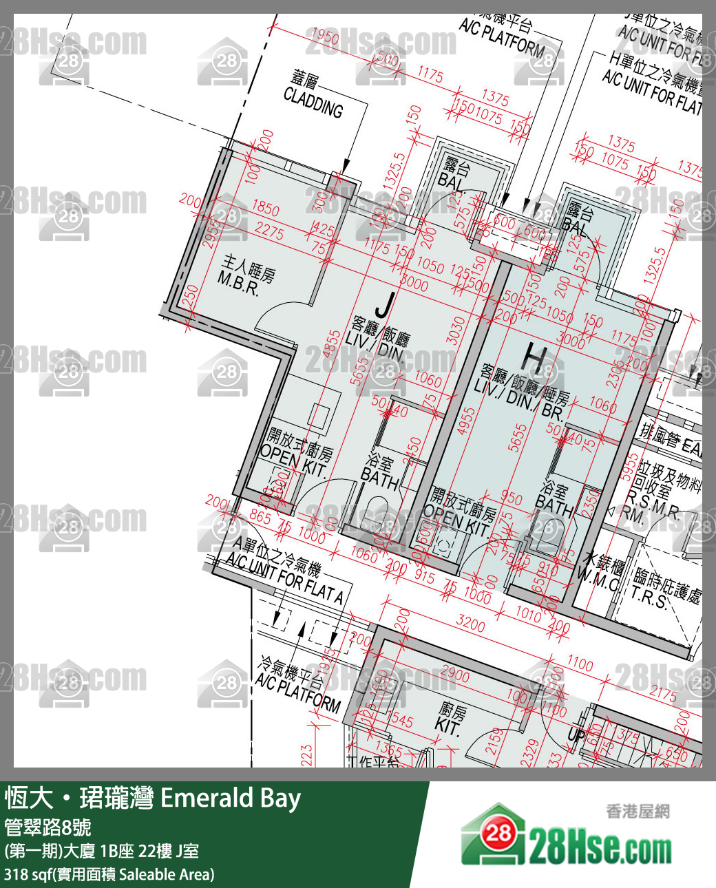 缇岸 (第一期)大厦 2A座 22楼 J室 平面图