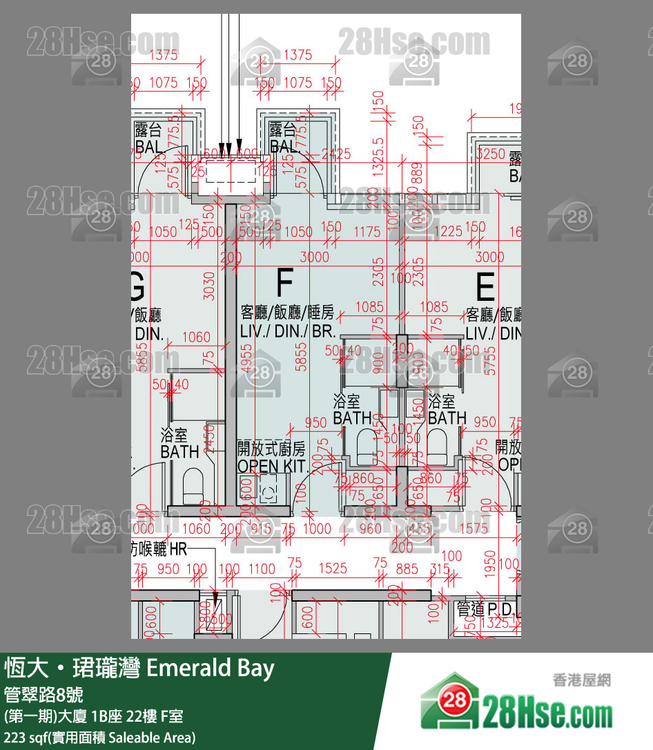 缇岸 (第一期)大厦 2A座 22楼 F室 平面图