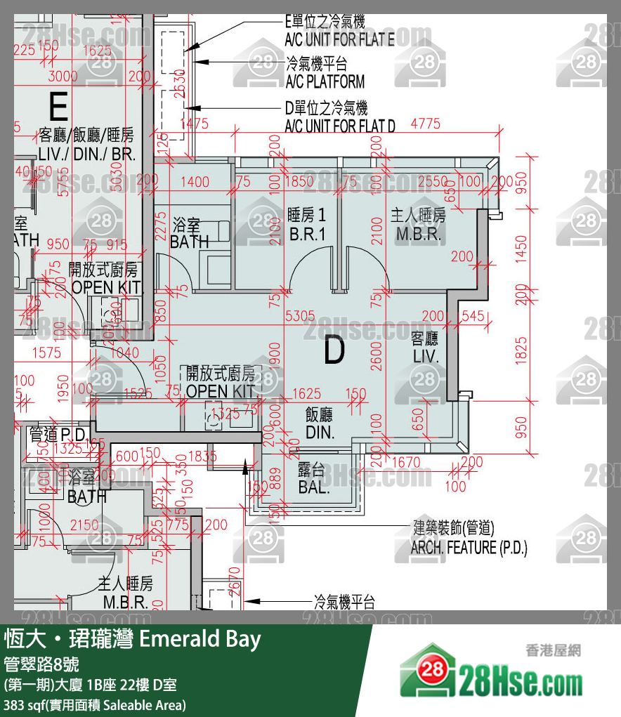 缇岸 (第一期)大厦 2A座 22楼 D室 平面图
