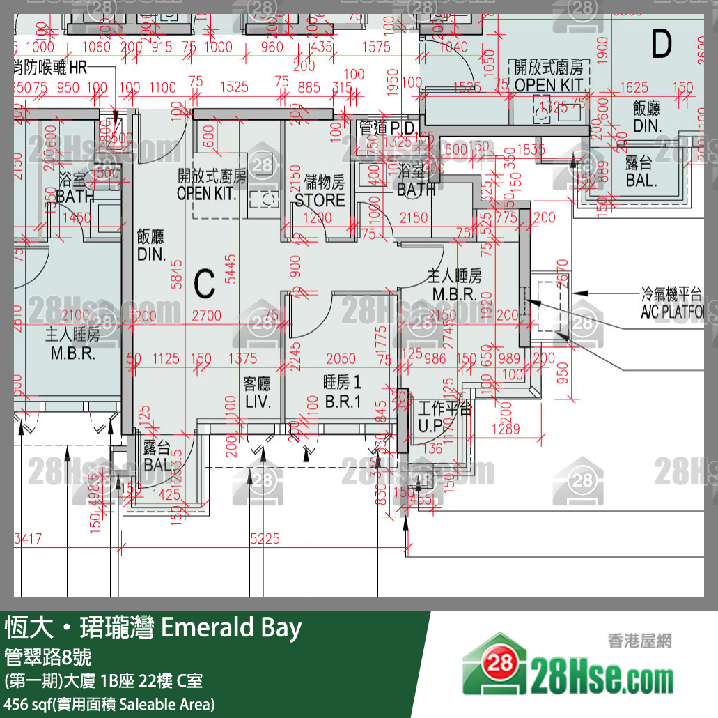 缇岸 (第一期)大厦 2A座 22楼 C室 平面图