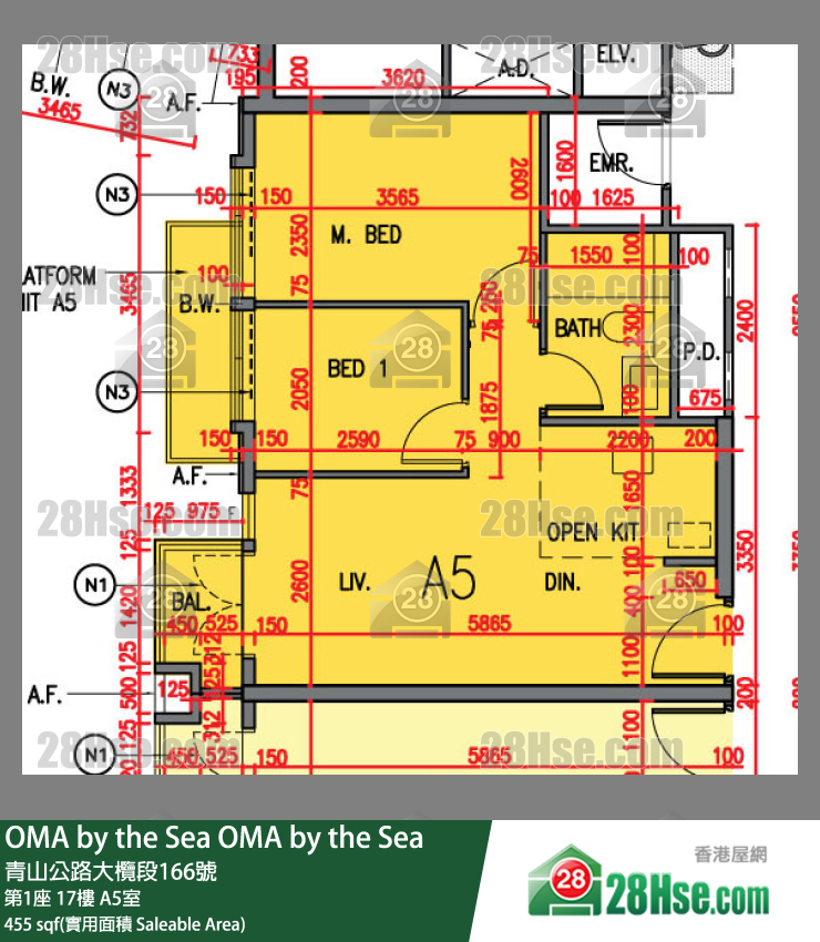 OMA by the Sea 第1座 17楼 A5室 平面图