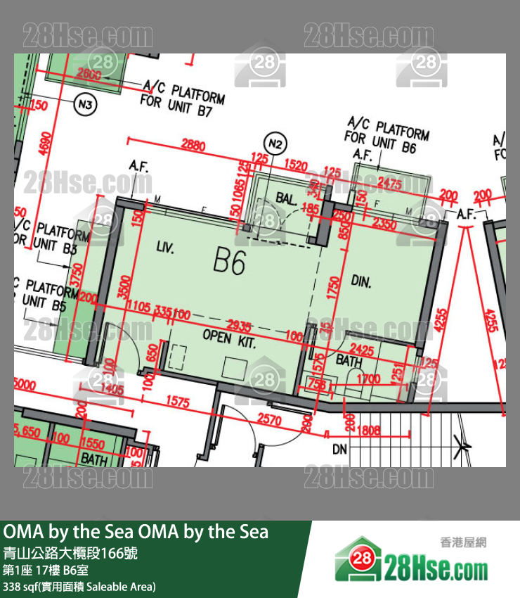OMA by the Sea 第1座 17楼 B6室 平面图