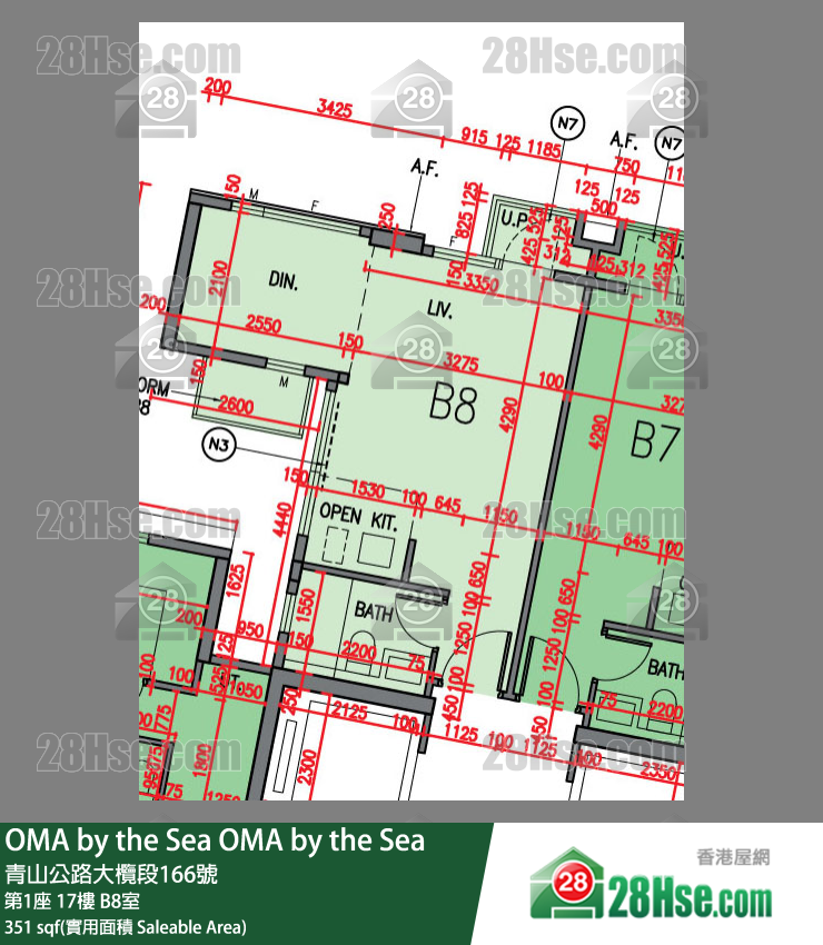 OMA by the Sea 第1座 17楼 B8室 平面图